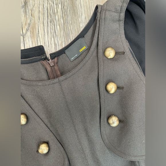 Stunning Vintage Fendi Dress, Olive Green - Picture 5 of 9